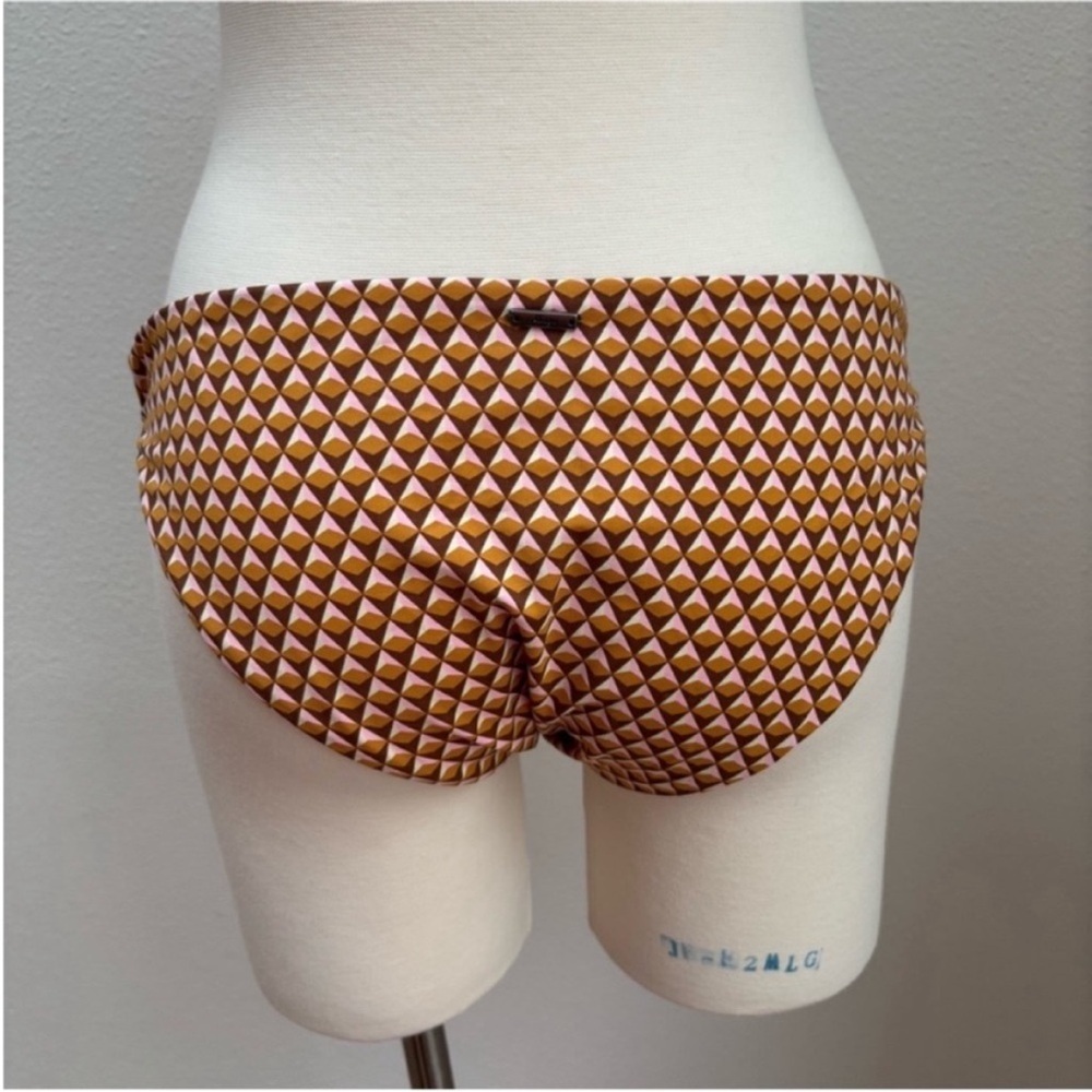Maaji Floral Bikini Bottom Reversible Geometric Retro Swim Yellow Size Large Xl - Picture 10 of 14